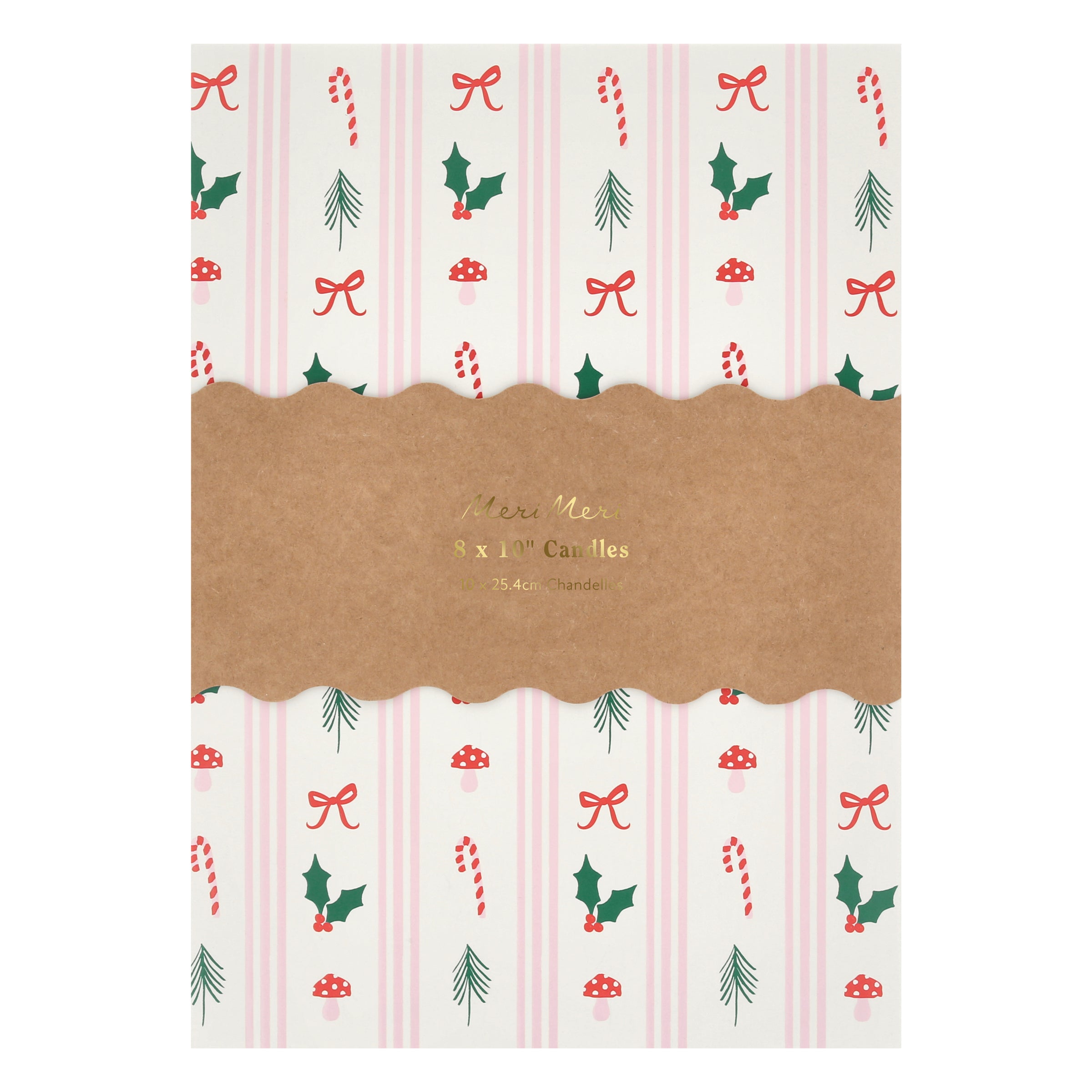 Festive Patterned Table Candles, Set of 8
